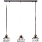 Brilliant Avia Luce Pendente Metallo Legna Nero Legna | Adatto per 3x E27